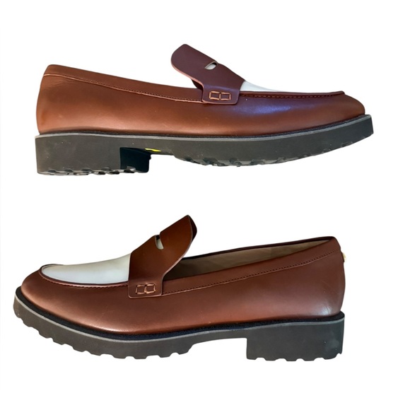 Cole Haan Gwendolyn Penny Dark Cuoio/Ivory Leather Loafers – Sz 9.5B - Picture 10 of 11